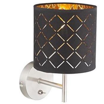 Applique Clarke in Nichel Opaco con Lampadario Oro E14