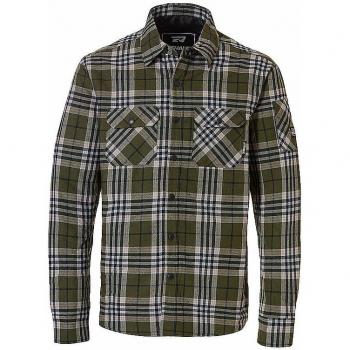 XL Rehall Ziggy‑R Men's Olive-Black Checked Long Sleeve Top