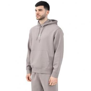 Felpa a cappuccio Armani Exchange XL “Driftwood” – Variante beige scuro & bianco