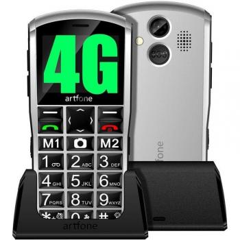 Teléfono Artfone A400 4G para Personas de la Tercera Edad con Botón SOS Gris