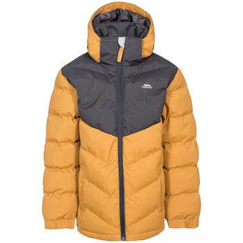Trespass LUDDI Jungen Winterjacke, warm, gepolstert, wasserdicht, abnehmbare Kapuze, Sandstone, 7/8