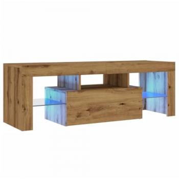 VidaXL Media Console with LED Lights Artisan Oak 120x36.5x40 cm Engineered Wood