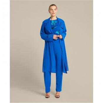 Gabardina de mujer en Georgette con cinturón elegante
