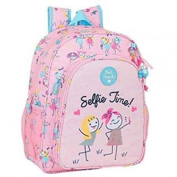 Mochila Junior Glowlab 320x120x380mm Rosa
