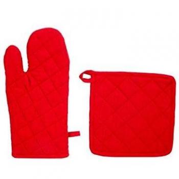 Gant & manchon de cuisine coton 33 cm rouge