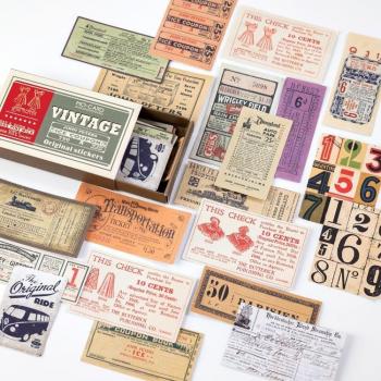 60 Stickers Vintage para Decoración Manual