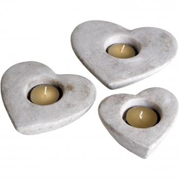 Set of Three Heart Tea Light Holders