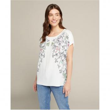 Camiseta estampada de viscosa ECOVERO™ con hombros caídos