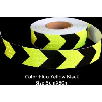 Fluorescent Yellow & Black Arrow Long Lasting Reflective Tape