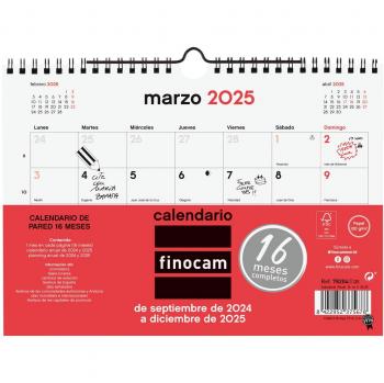Calendario Finocam Pared 21x15cm 2024-2025