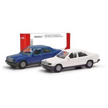 HERPA H0 PKW Modell – Mercedes Benz 190E in Blau und Classicweiß