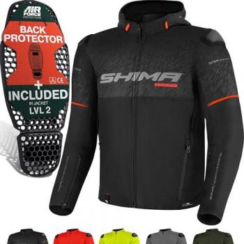 Veste de moto SHIMA Drift+ imperméable Noir Rouge 4XL