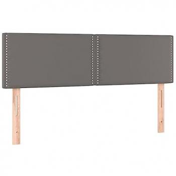 VidaXL LED Kopfteil Kunstleder Grau 144x5x78/88 cm