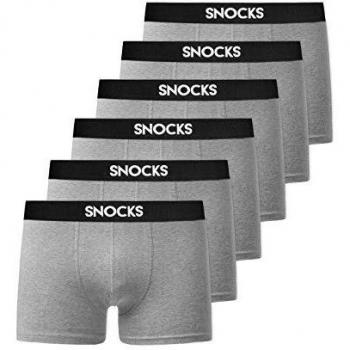 Slip boxer Snocks uomo set da 6, colore grigio, S