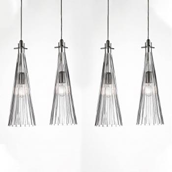 Pendelleuchte Costa Rica, 4-flammig, transparent