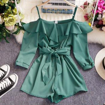 Sash Bowtie Wide Leg Short Playsuit
