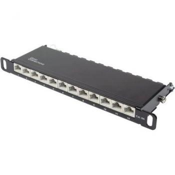 Netzwerk-Patchpanel 12 Port Cat6a Schwarz