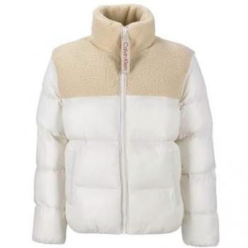 Calvin Klein Sherpa Puffer Steppjacke weiß