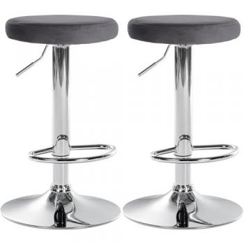 Set Sgabelli Bar Ponte – Velvet Grigio, Metallo