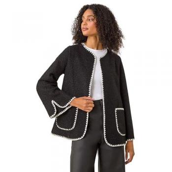 Manteau à Broderie Noir Petit