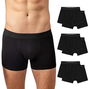 Snocks 6er Boxershorts Herren aus Bio Baumwolle (Schwarz, XL)