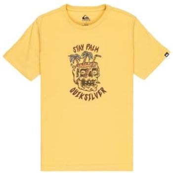 Quiksilver „Ev Stay Palm“ T-Shirt für Jungen – Size 8 – Rattan‑Design – Gelb
