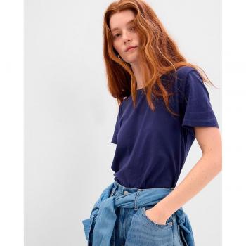 Camiseta navy de mujer con cuello redondo GAP