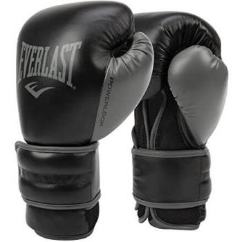 Everlast Powerlock‑2 Boxhandschuhe (16 oz) – Schwarz/Grau, One Size