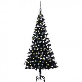 Arbre de Noël artificiel 120 cm avec boules noires PVC