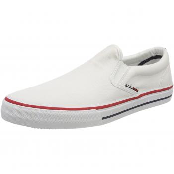 Hilfiger Denim Herren Tommy Jeans Slip-On Sneaker, Weiß