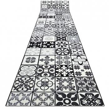 Rubber Beklede Lissabon Vloertapijt – Grijs/Zwart