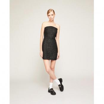 Vestido Corto de Lúrex y Tweed Motivi
