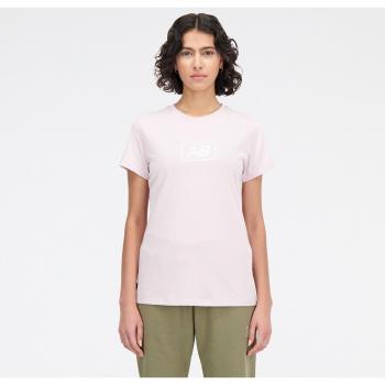 Camiseta New Balance Essential Americana manga corta rosa claro blanco mujer