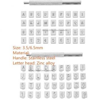 Juego de sellos de letras mayúsculas, 36 piezas para cuero, herramienta de manualidades, varilla enchufable, instalación sencilla, 3.5/6.5mm
