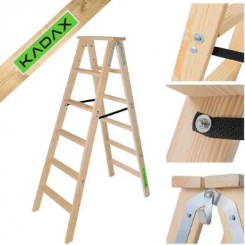 Scala Kadax 2x6 Estensibile: scala da pittura in legno pieghevole e a due facce