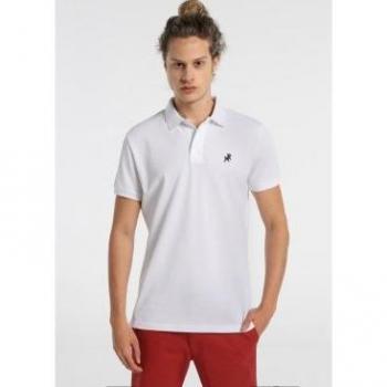 Polo Pique Filippo-Classic blanco logo oscuro para hombre