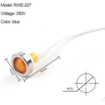 10er Set 10mm Signal Lampe Tafelmontage 12V 24V 220V 380V rot/grün/gelb Neonanzeige NHC Pilotführung
