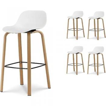 Tabourets de bar blancs design scandinave