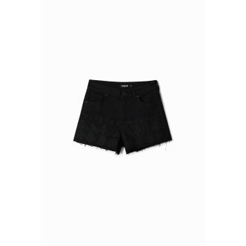 Denim Ricamato Desigual – Pantaloncini in Cotone Nero 40