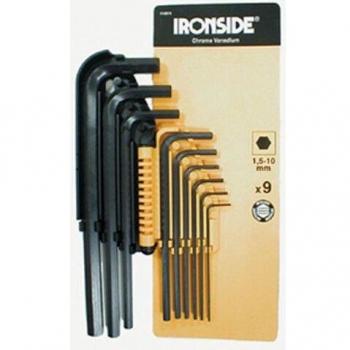 Jeu de 9 clés Allen 1,5 à 10mm IRONSIDE
