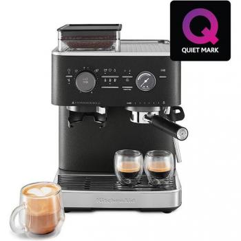 KitchenAid Semi Automatic Espresso Machine with Burr Grinder Cast Iron Black With FREE Gift