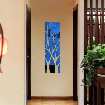 DIY Removable Tree Mirror Wall Decal for Bedroom 100*28cm