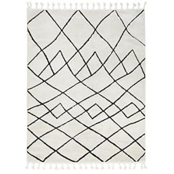 Done.® Teppich »LAKE«, rechteckig, 10 mm Höhe, modernes Scandi Design, Hoch-Tief Effekt mit Fransen