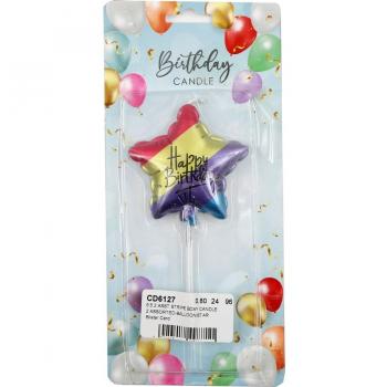 Assorted Design Silver Birthday Candles – 6.5 cm (Shop UK)