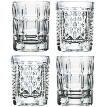 La Rochère 4er Set Schnapsgläser Shooters 60 ml im Geschenkkarton mit Relief