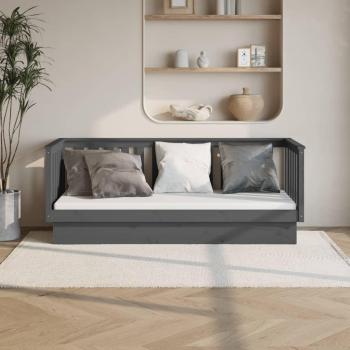 Day Bed 75x190 cm Grey Small Single Solid Wood Pine