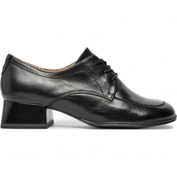 Caprice Derbie Cuir Noir, Talon Large, P.39