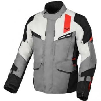 Veste de Moto Macna Zastro Imperméable Noir-Gris-Rouge XL
