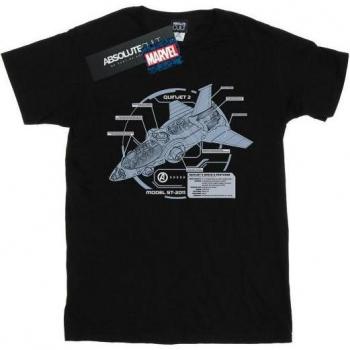 Marvel Lady's Quinjet Crash Boyfriend Tee – Black L Size