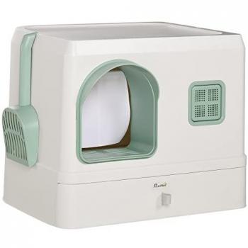 PawHut Litière 3D avec Plateau Coulissant